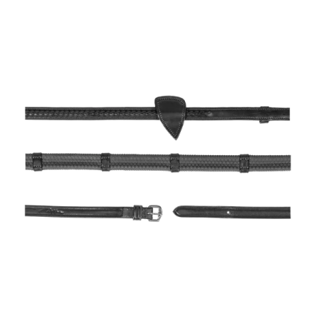 Rênes caoutchouc 1/2" avec 7 arrêtoirs et finition tressé Dy'on