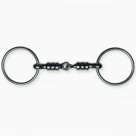 Loose ring snaffle, single jointed with rollers