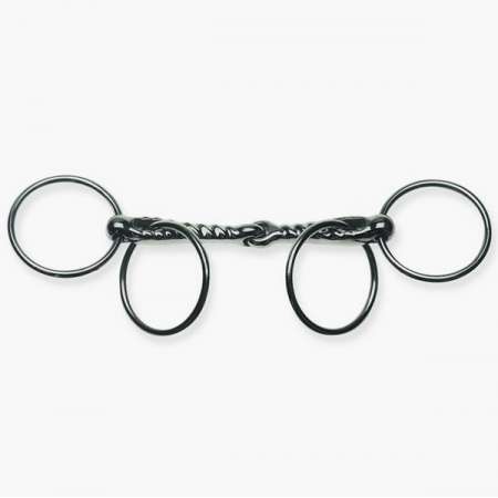 Loose ring scourier snaffle, twisted