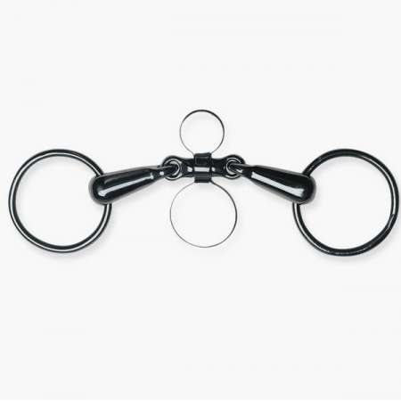 Loose ring snaffle, double jointed, tongue spoon