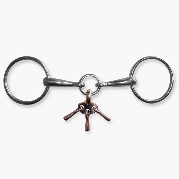 Loose ring snaffle, double jointed, copper player