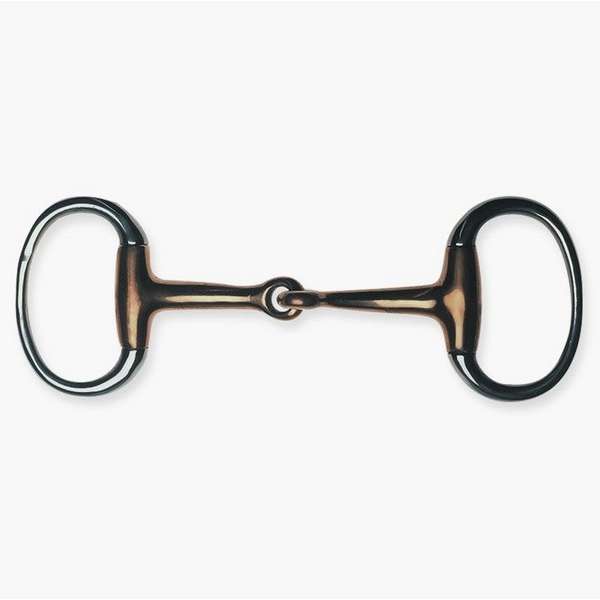 Eggbutt snaffle, single jointed, copper