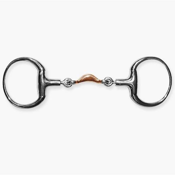 Eggbutt snaffle, double jointed, Pinchless, copper link