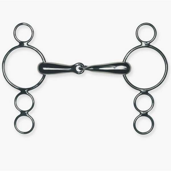 Continental gag, single jointed, 4 rings