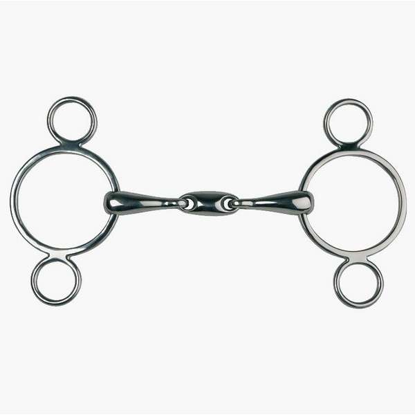 Continental gag, double jointed, 3 rings