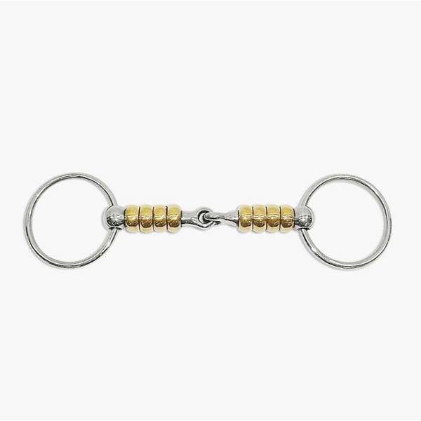 Magic system loose ring snaffle, single jointed, copper rollers