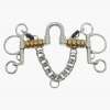 Correctie pelham in inox, koperen rolletjes. Beweegbare hoge brug