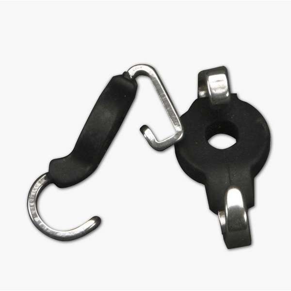 Curb chain hooks with rubber