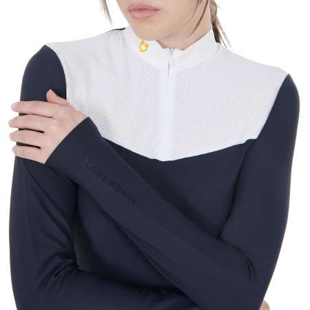 Equestro Dames Wedstrijd Polo in Technisch en Mesh Stof