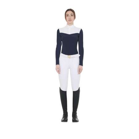 Equestro Dames Wedstrijd Polo in Technisch en Mesh Stof