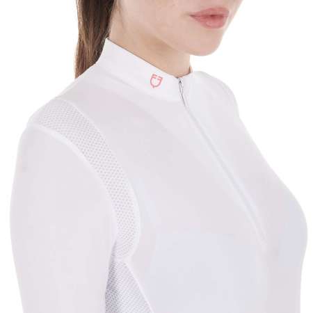 Polo wedstrijdshirt voor dames van Equestro met mesh inzetstukken