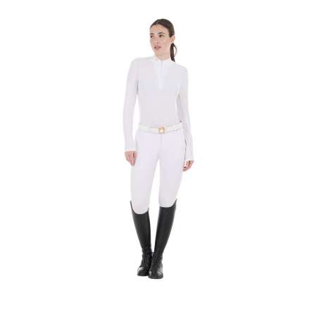 Polo wedstrijdshirt voor dames van Equestro met mesh inzetstukken