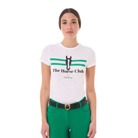 Women's Stripe Horse Club cotton T-shirt - SUMMER25