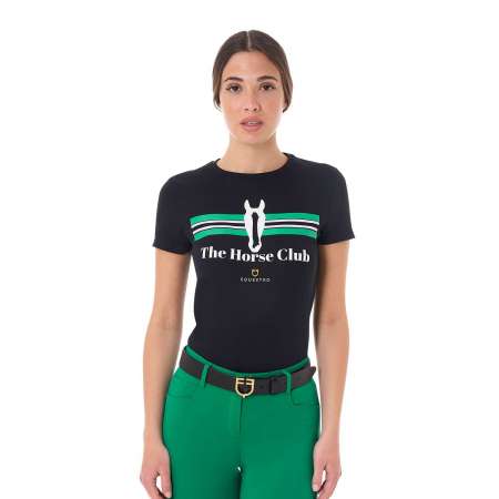 Women's Stripe Horse Club cotton T-shirt - SUMMER25