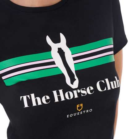 Women's Stripe Horse Club cotton T-shirt - SUMMER25