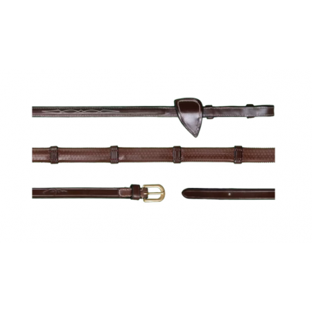 Rênes Caoutchouc 1/2" Avec 7 Arretoirs