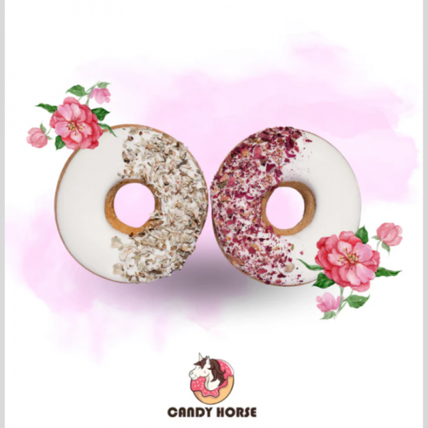 Donuts pétale de rose + mousse d'Islande