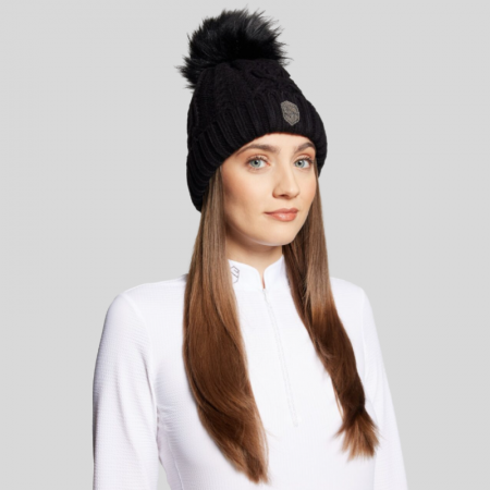 Nora Crystal Intarsia Pom-Pom Beanie voor dames
