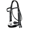 Dy'on Working Patent Large Crank Noseband With White Padding Double Bridle