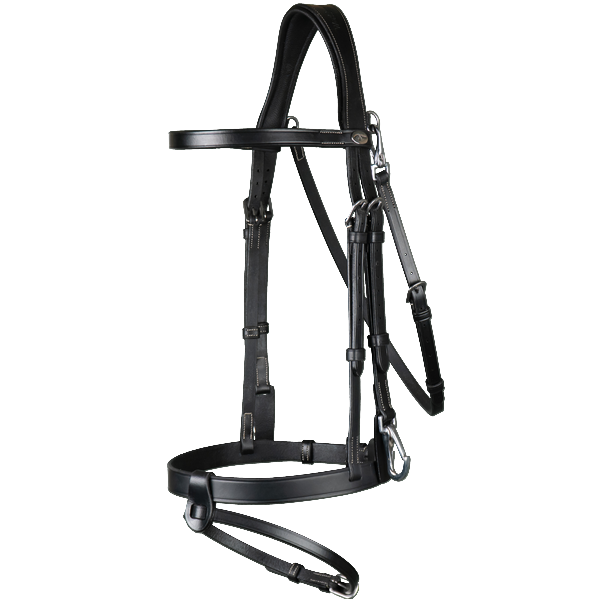 Dy'on Working Flat Leather Bridle With Snap Hooks