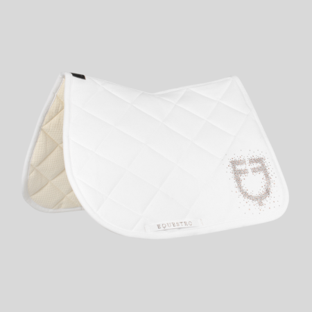 Jumping saddle pad with rhinestone logo