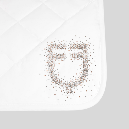 Jumping saddle pad with rhinestone logo
