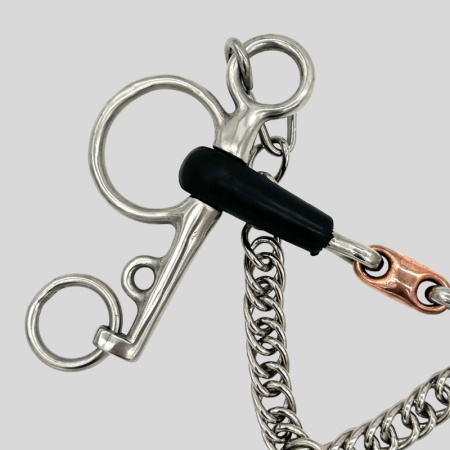 Pelham Bit with Rubber Mouthpiece and Copper French Link