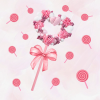 Heart-shaped meringue lollipop