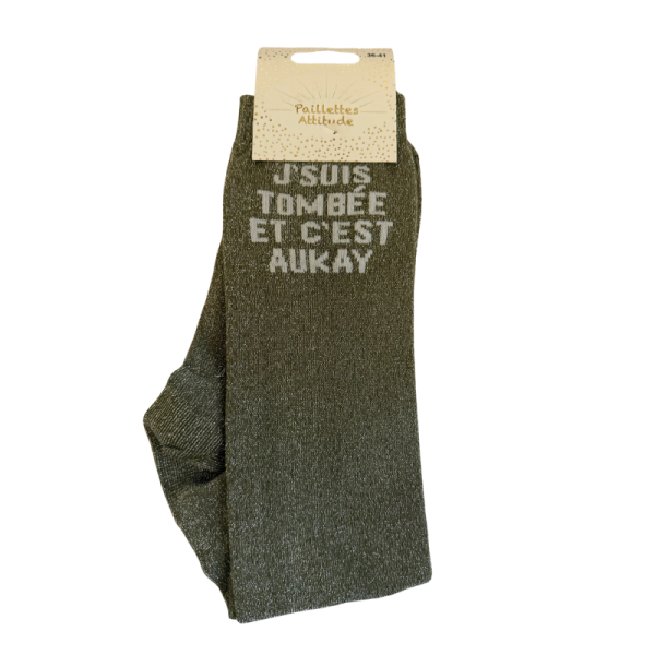 Chaussettes J'suis tombée et c'est aukay