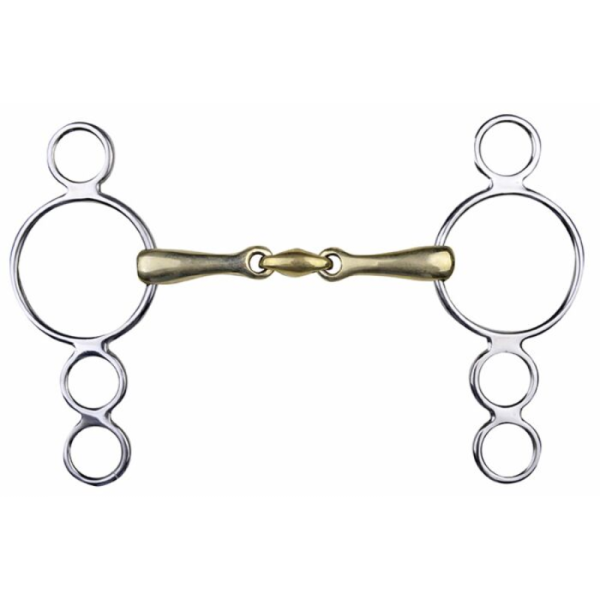 Mors pessoa en maillechort, 16 mm anneaux inox