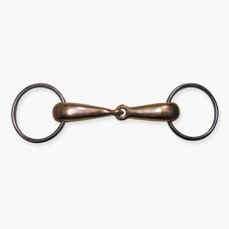 Loose ring snaffle, single jointed, copper