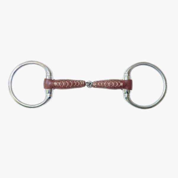 Eggbuut snaffle, single jointed, Pinchless, with leather