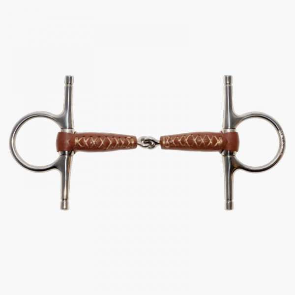 Full cheek snaffle, single jointed, Pinchless, with leather