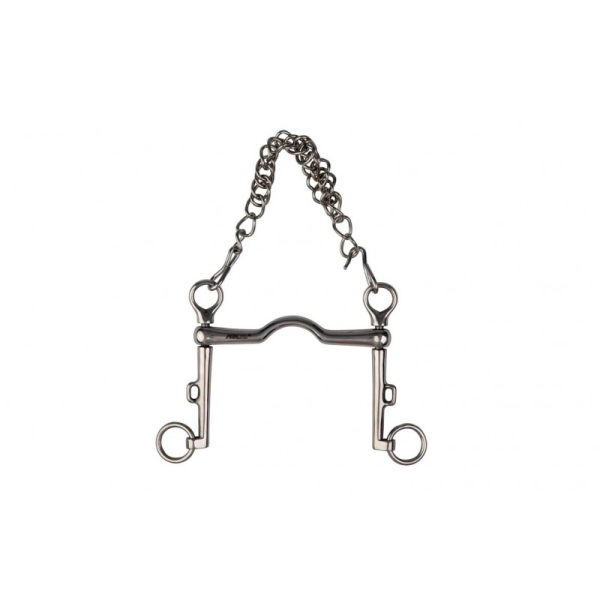Dressage curb bit with tongue port