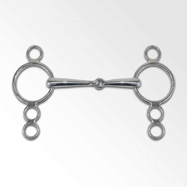 Continental gag, single jointed, 4 rings