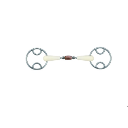 Mors Happy Mouth Loop Ring Double Joint + Copper Roller