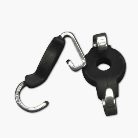 Curb chain hooks with rubber