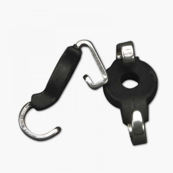 Curb chain hooks with rubber