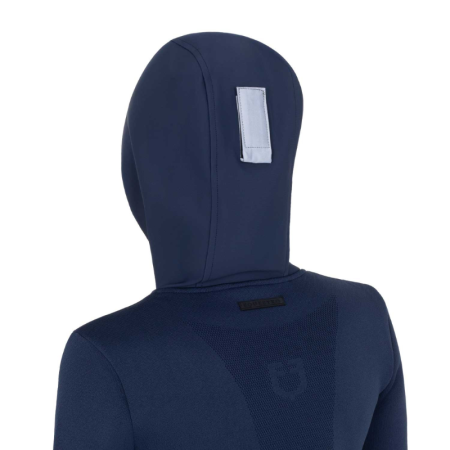Sweat-shirt technique femme avec capuche et inserts micro mesh