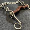 Mors Pelham plat inclinable petites branches recouvert de cuir