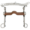 Mors Pelham plat inclinable recouvert de cuir