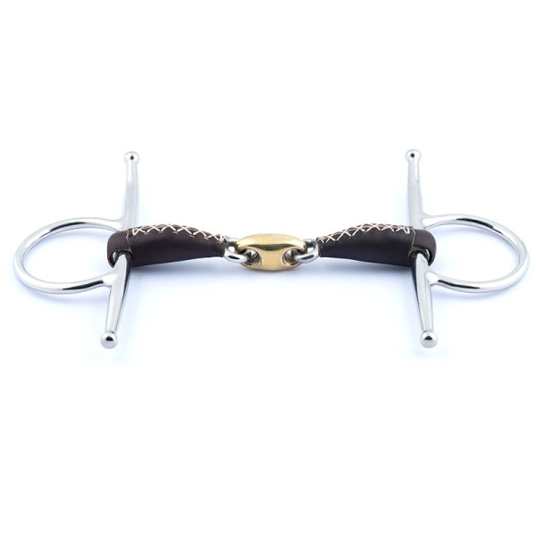 Jump'In Leather-Covered Double Jointed Full Cheek Bit