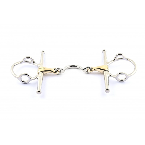 Full Cheek Gag Bit with Double-Jointed Mouthpiece and Tongue Relief