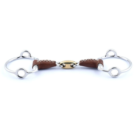Leather-Covered Gag Bit with Double-Jointed Mouthpiece