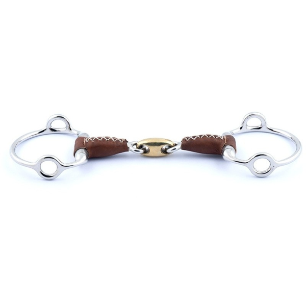 Leather-Covered Gag Bit with Double-Jointed Mouthpiece
