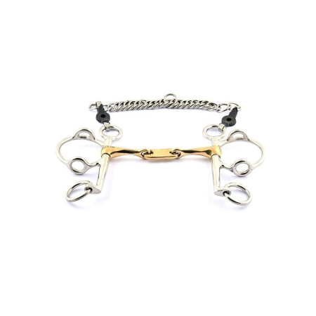 Twisted Pelham Gag Bit with Tongue Plate