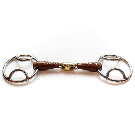 Leather-Covered 3-Ring Double-Jointed Bit