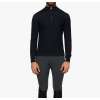 Men's merinos blend half zip turtleneck honeycomb knit