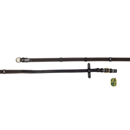LJ Grip Reins with Leather Stops and Brass Buckles