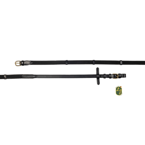 LJ Grip Reins with Leather Stops and Brass Buckles